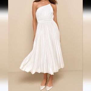Lulu's White One-Shoulder Dress